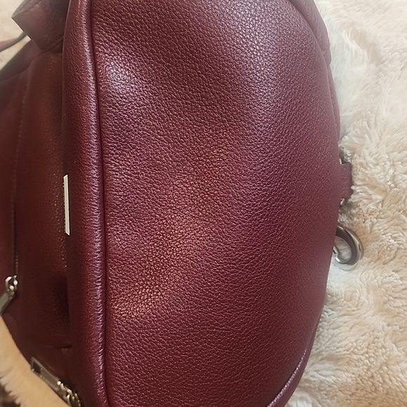 Rebecca Minkoff "Julian" Distressed Black Cherry Backpack Silver Tone Hardware - Picture 8 of 11